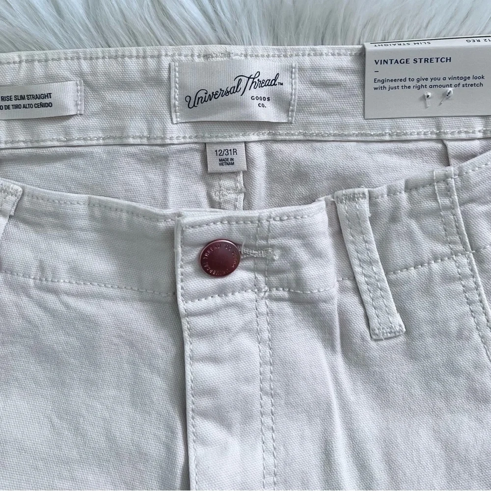 NWT Universal Thread™ High-Rise Slim Straight Jeans - Off-White- Size 12